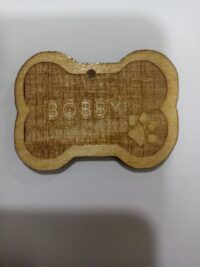 2 PC Personalised Engraved Wooden Dog Name Banner For Dog Bone Shaped Sign Premium American Elm Premium Laminated Polished Wood. - Image 2