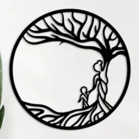 Blind Shop Mother Tree of Life – Elegant Wall Décor-600*600*6 MM MDF Sheet. Back Colour.